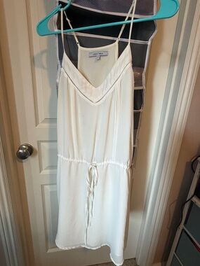 Naked Zebra cream V-neck slip dress with delicate trim